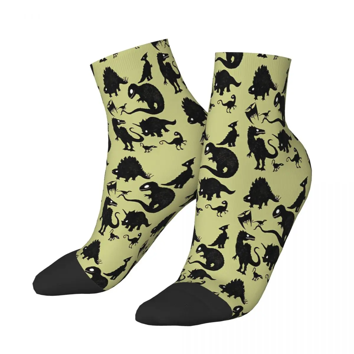 

Silhouetted Dinosaurs Ankle Socks Male Mens Women Winter Stockings Polyester