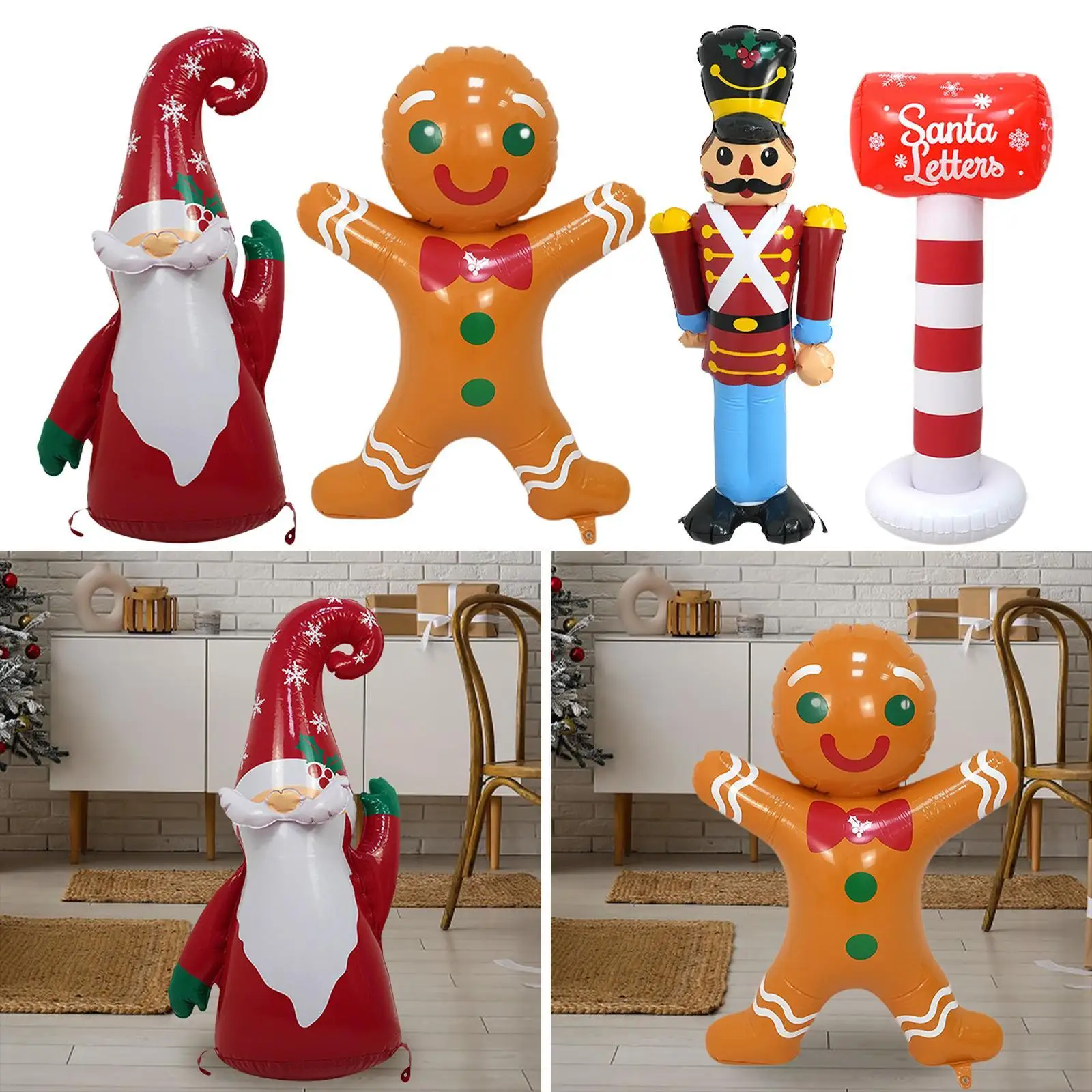 Christmas Inflatables Ornament Figurine Outdoor Decoration Blow up Xmas Decoration for Family Lawn Party Favors Indoor Xmas