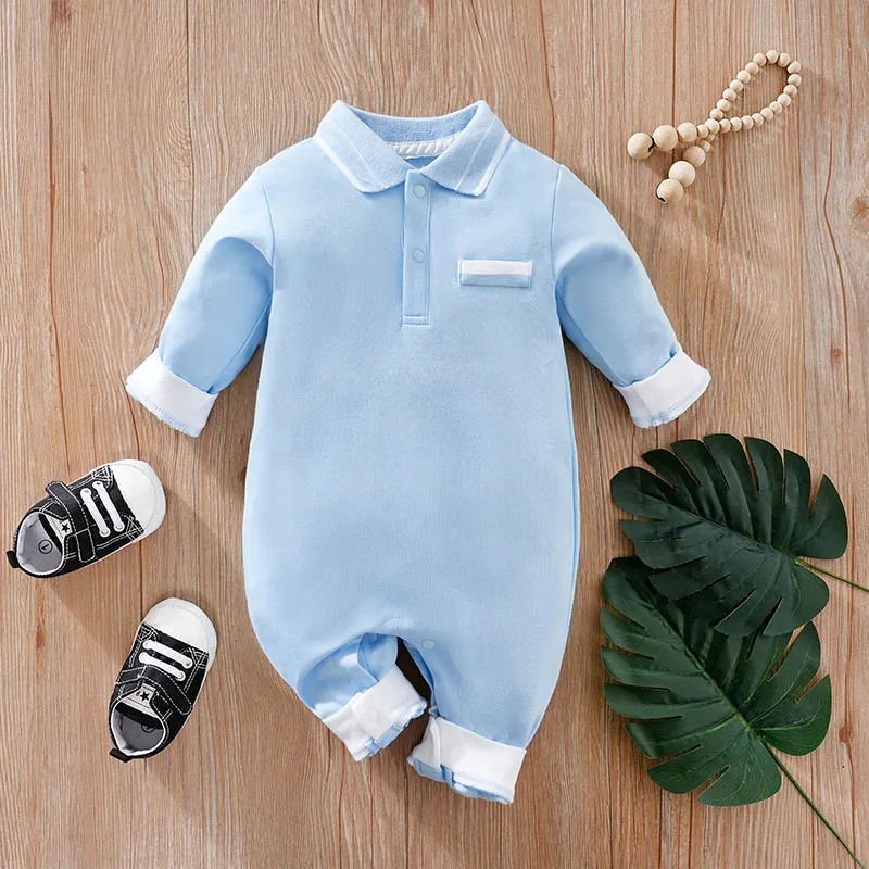 Spring and Autumn Baby Newborn Toddler Warmth Baby Jumpsuit Boy Girl Cartoon Printed Clothes 0-18 month Romper Cotton Minimalist