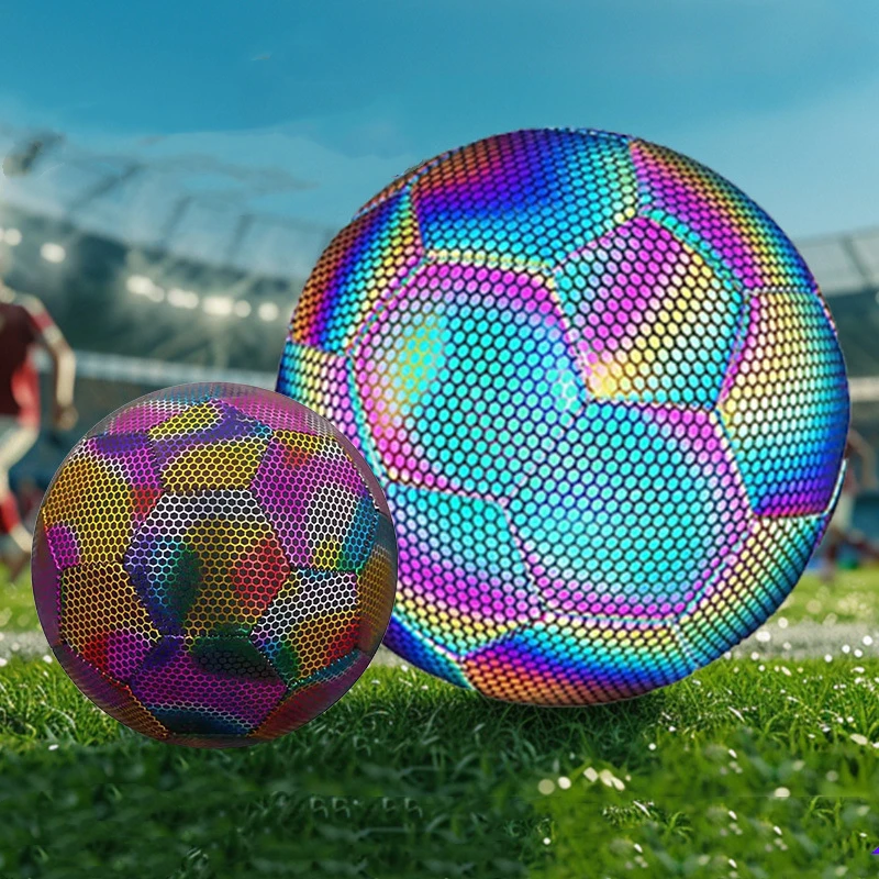 반사 야광 축구 사이즈 5 스티치 축구 PU, 내마모성, 게임 훈련, 야광 형광 축구