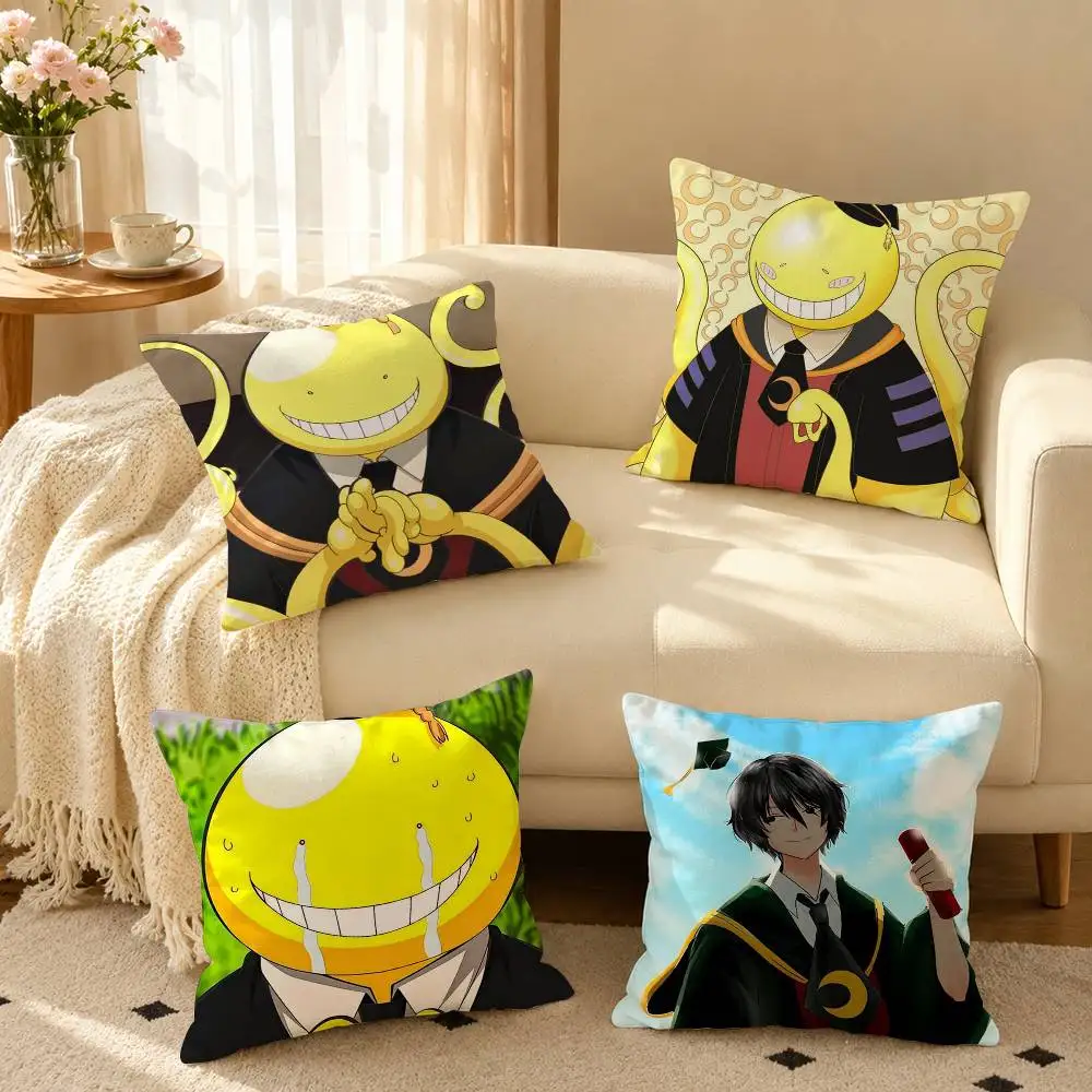 Assassination Classroom Koro-sensei Pillow Case Square Double-Sided Sofa Cushion Cover Bedroom Bedside Pillow