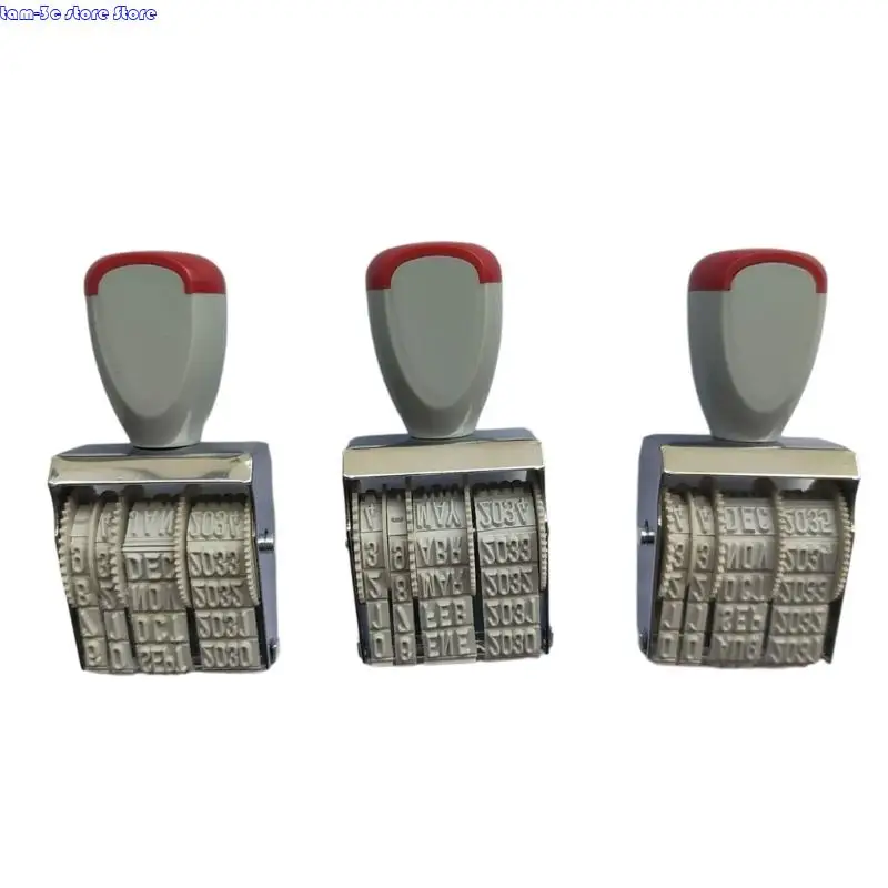 

D0UA English/Spanish/French Date Stamp Inking Dater Stamp Adjustable Number Stamp
