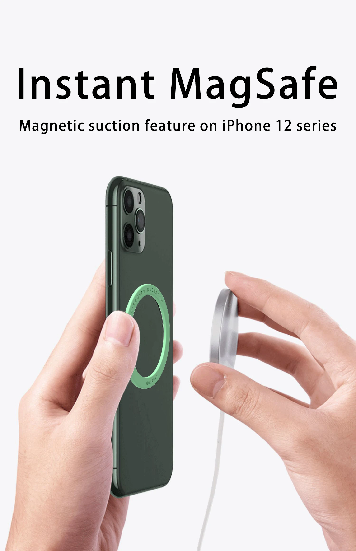 Magnetische Handyplatte für Auto Metallringplatte für MagSafe Kabelloses Laden Magnethalter Aufkleber für iPhone16 15 Pro/Plus – Detail 2