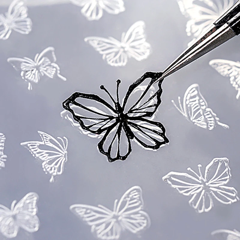 

Силиконовая форма для резьбы в виде бабочки и змеи, аксессуар для дизайна ногтей, звезда, луна, роза, Рождество, снежинка, шаблон маникюрного инструмента