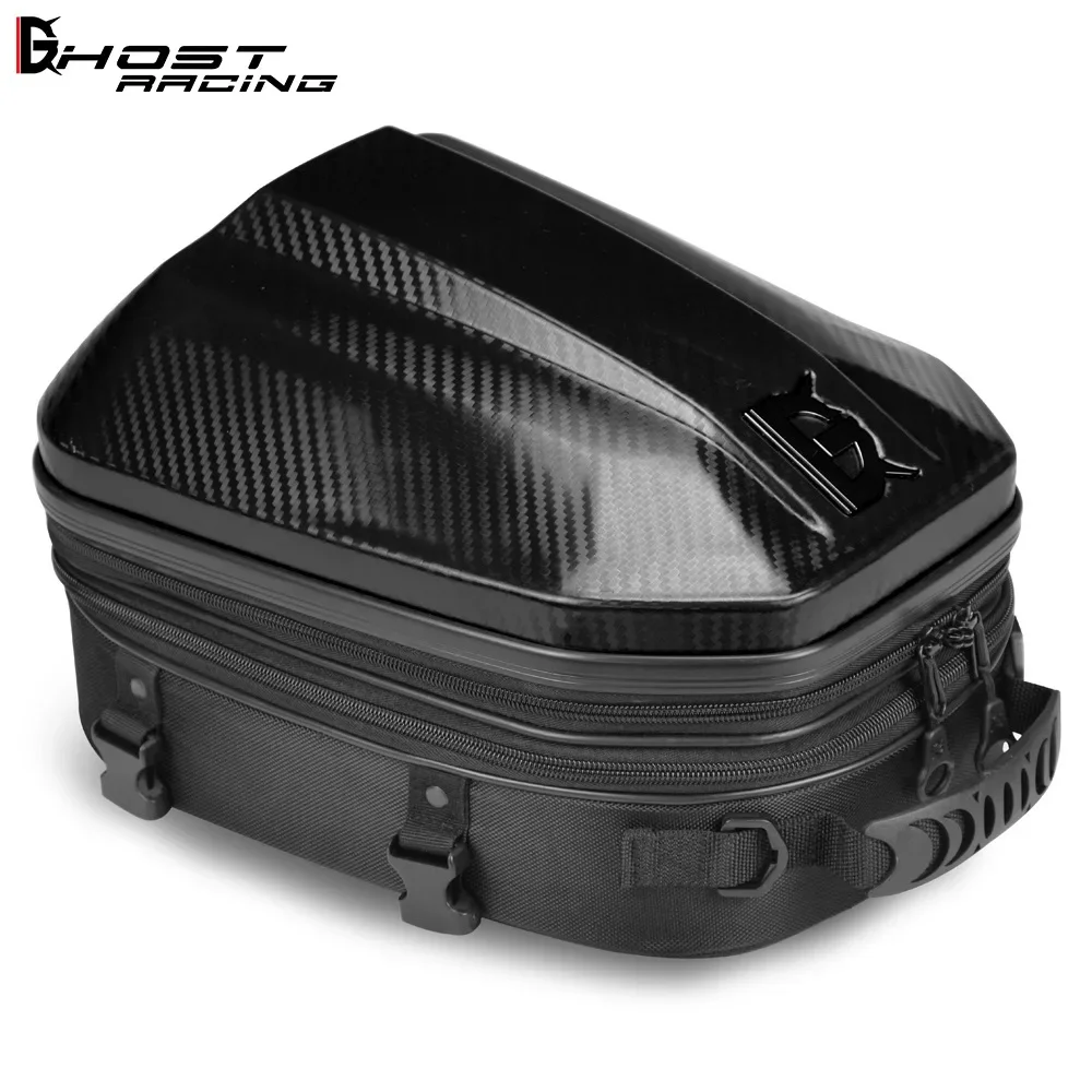 GHOST RACING Waterproof Motorcycle Tail Bag Multifunction  Rear Seat  High Capacity   Rider Backpack