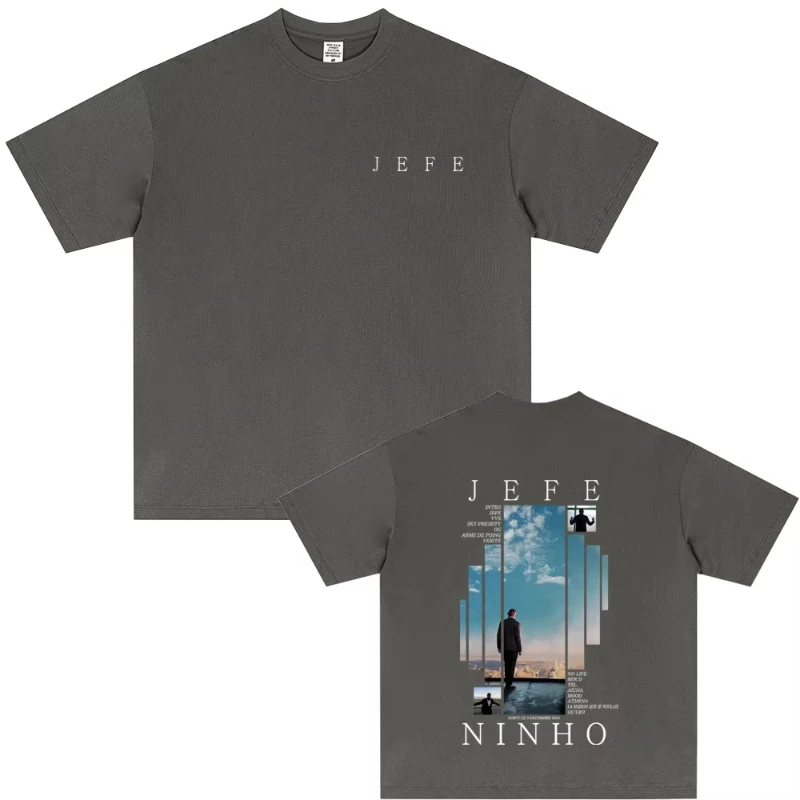 Rapper Ninho Jefe Graphic T-shirt Male Fashion Oversized Streetwear Men Women Hip Hop Pop Music T Shirts Male Casual Cotton Tops