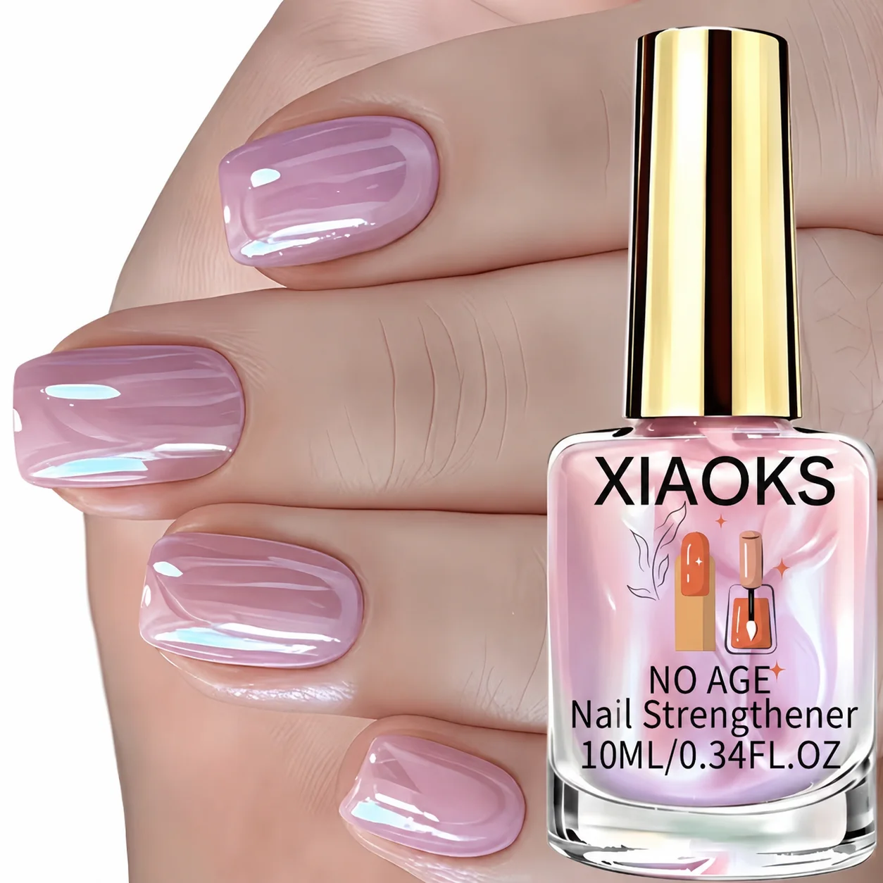 Xiaoks Iridescent Polarized Powder Nail Polish Features a Soft, Translucent Base Color, with Added Iridescent Polarized Pearlescent Beads, Creating a Pink-Purple Fantasy Visual Effect When the Light Changes. Single Application Can Create a Gentle, Translucent Pink Nail Surface, and Layering Can Add a Layer of Pearlescent and Iridescent Shine The Overall Makeup Effect Is Dreamy, Suitable for Dates, Light Parties, and Other Occasions. It's Easy to DIY at Home, and after Forming a Uniform Film, It Creates a Pearlescent Iridescent Nail Surface, Making It Suitable for Personal Use or as a Gift.
