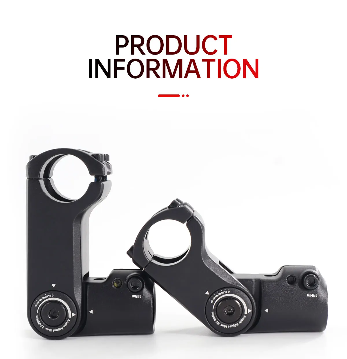 TESNO Verstellbarer Vorbau für Fahrräder mit interner Kabelführung 0-60° ° Rise 60/90mm MTB Road 28,6mm Gabel 31,8mm Lenkererhöhung – Detail 3