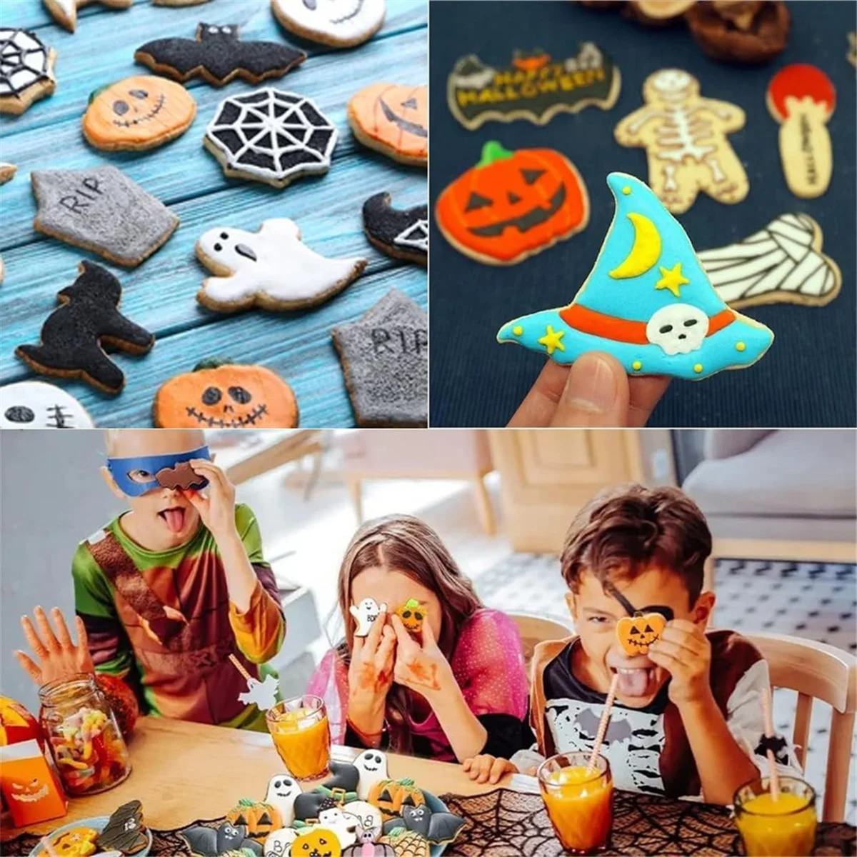 12 pezzi formine per biscotti di Halloween set di forme per biscotti in acciaio inossidabile stampo per biscotti taglierina per biscotti di Halloween