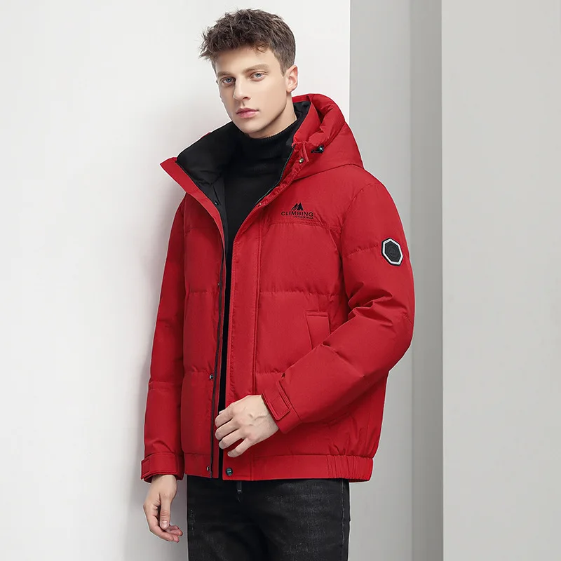 2023 Winter Men's Wear New Detachable Hat Casual Fashion Warm Down Coat