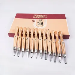 1-set Japanese Woodcut Knife Carpentry Precision Carving Chisel Knife Woodworking Sculpture DIY Chisels Set for Basic Carving