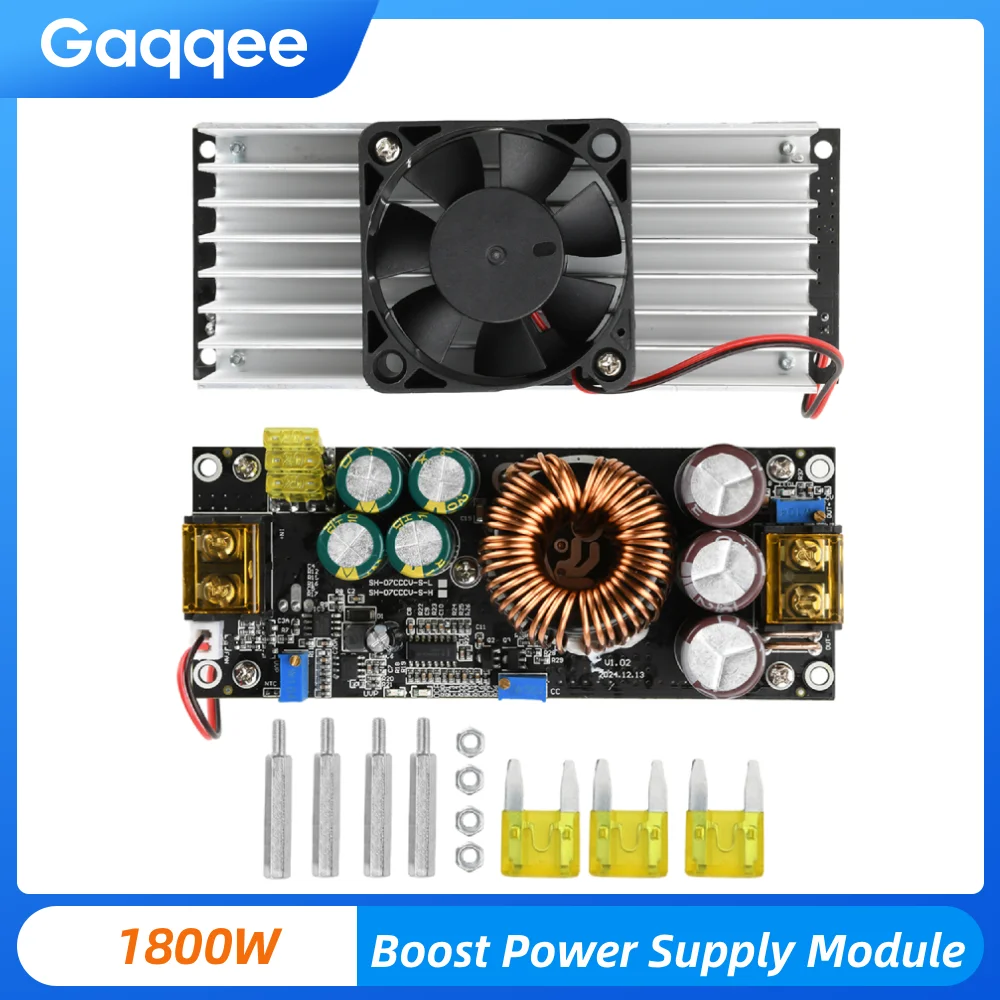 

Модуль повышающего источника питания мощностью 1800 Вт, преобразователь постоянного тока в постоянный с широким диапазоном напряжения и повышающим модулем точной регулировки