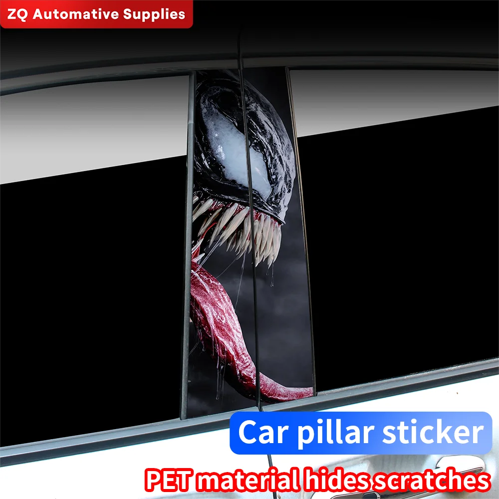 Car Venom Stickers Auto B-Pillar Waterproof Cool Decoration Cover Scratches Sunscreen Car Doors Pillar Vinyl Decals Accessories