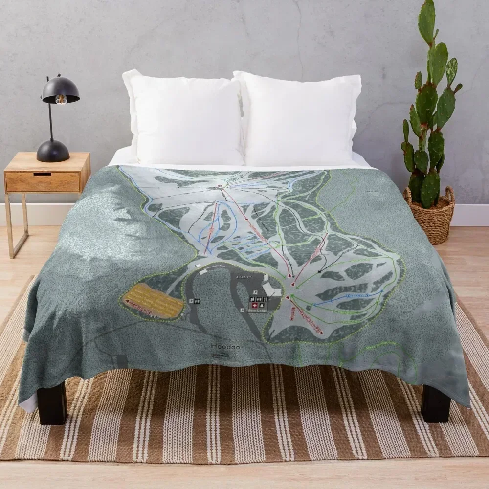 

Hoodoo Resort Trail Map Throw Blanket Long Lasting Soft Plush Blanket for Daily Use