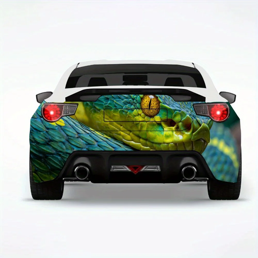 

Green and Yellow Snake Car Sticker,Vinyl Decal for Car Rear, Waterproof Self-Adhesive Vinyl Stickers for Vehicle Tail and Bumper