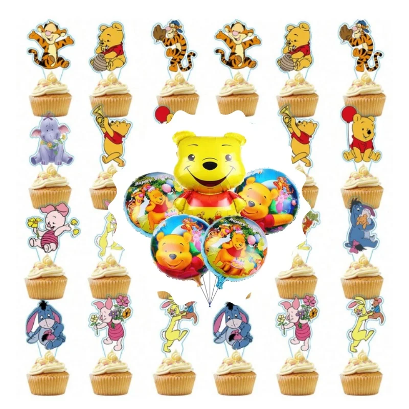 

Disney Винни Пух воздушные шары топперы для торта набор лесной тематический декор для вечеринки на Рождество, день рождения, подарки, игрушки, украшения