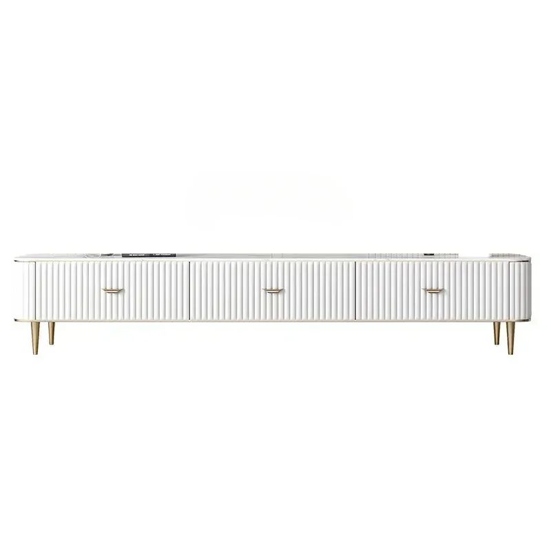 

Stone Plate TV Cabinet and Tea Table Combination Living Room Home Audiovisual Cabinet Modern Minimalist Floor Cabinet
