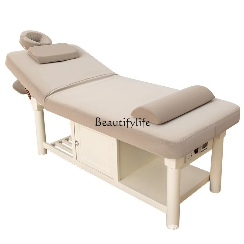 

High-end SPA beauty bed beauty salon special solid wood latex body massage treatment bed massage