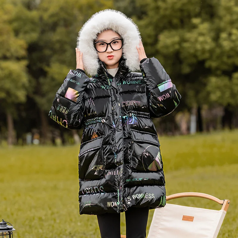 Girls Down Coat Overcoat Jacket Windbreak 2024 Furs Plus Thicken Winter Autumn Teenagers Warm Christmas Gift Children's Clothing