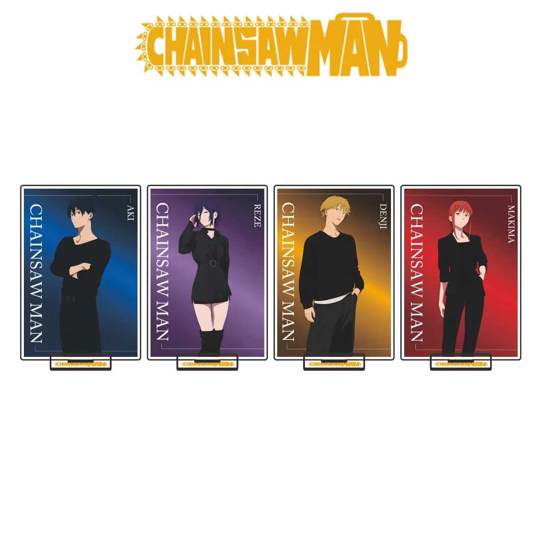 Chainsaw Man Series 2026New Arrival Acrylic Keychain Stand Denji Makima Aki Reze Character Portrait Figure Desktop Ornament Gift