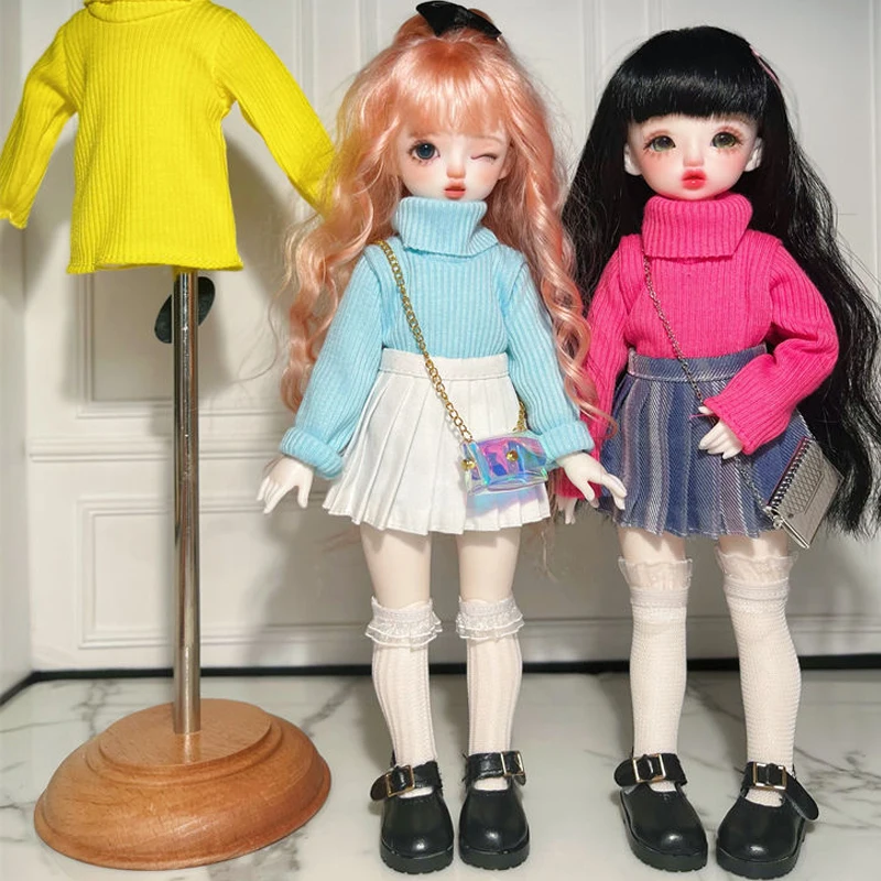 30cm Doll's Clothes Versatile Shirt Mini Skirt for 1/6 Fat Body Bjd SD Doll  Diy Girl Toys Dress Up Doll Accessories, No Doll