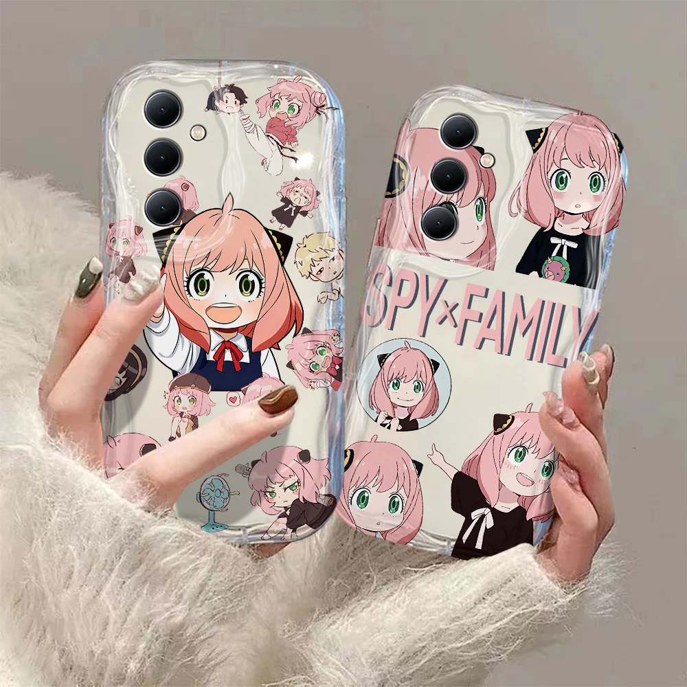 

Anime Kawaii Anya SPY X FAMIL 3D Wave Phone Case For Samsung Galaxy S24 S23 S21 S20 FE Plus Ultra 4G 5G Soft Silicone Back Cover