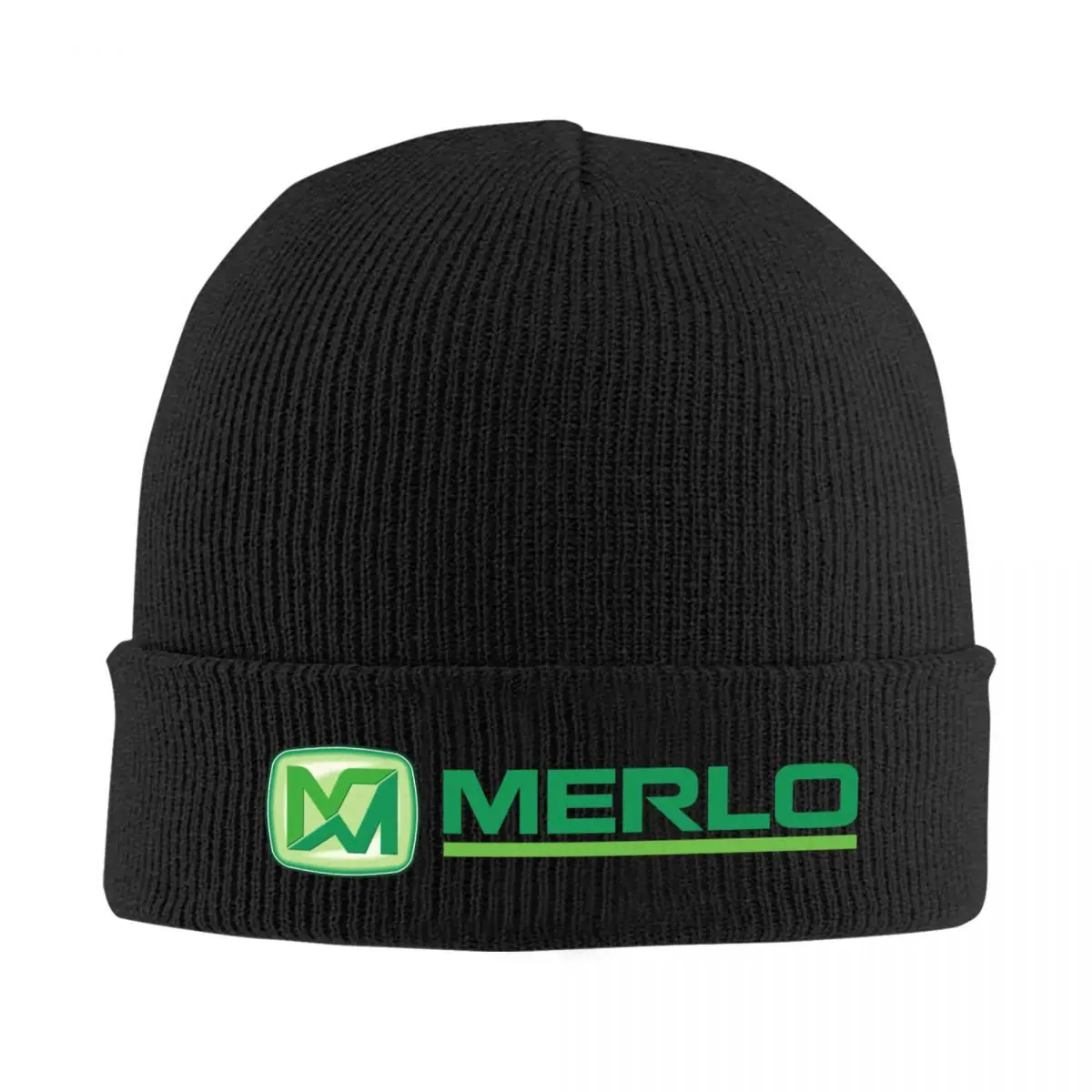 Merlo Logo Warm Knitted Cap Hip Hop Bonnet Hat Autumn Winter Outdoor Beanies Hats for Unisex Adult