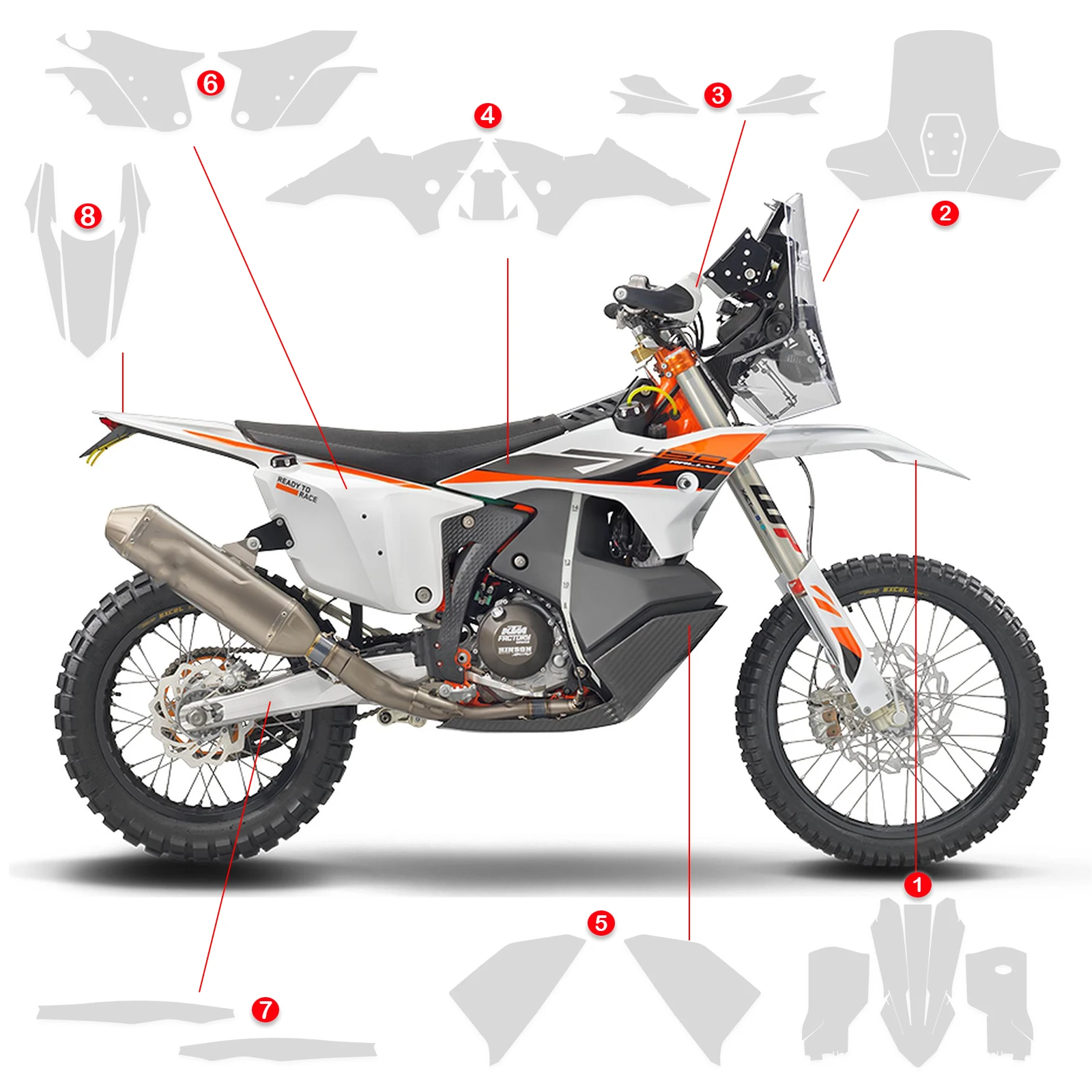 2025-2027 For 450 Rally Replica PPF TPU Anti-Scratch Fairing Set Body Protective Film Invisible Protection Sticker Kit