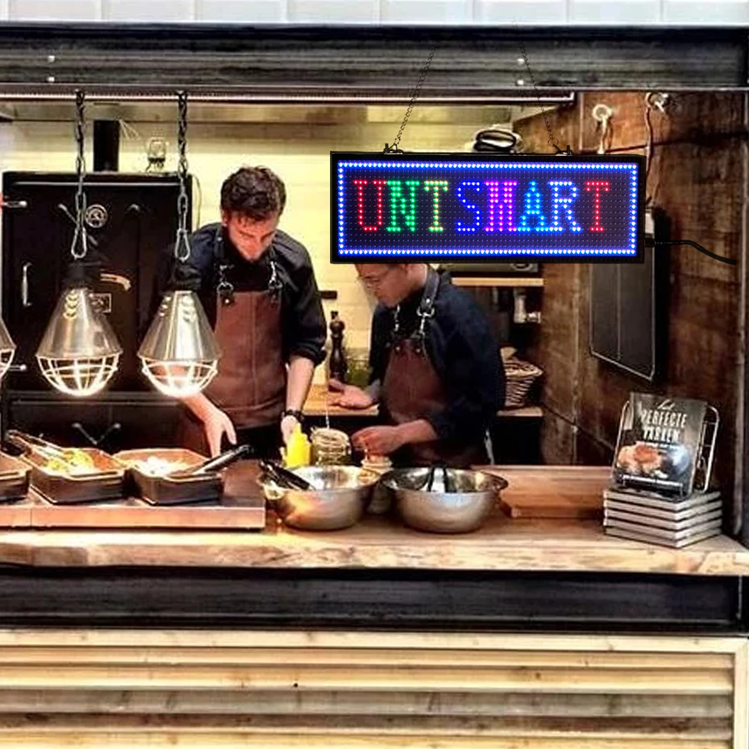 34cm P5MM RGB Led Sign Display Multicolor WiFi Programmable Scrolling Message Board LED Display Screen Multi-language Store Bar