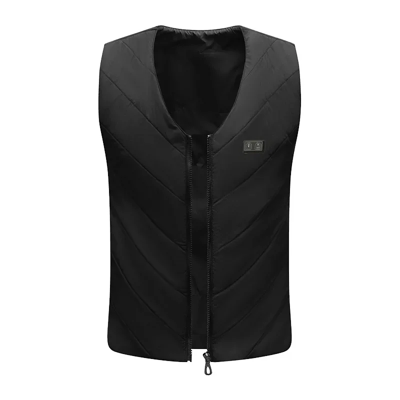 سترة ساخنة الخامس الرقبة الرجال النساء الشتاء التدفئة الكهربائية الذكية درجة حرارة ثابتة التدفئة الكهربائية الملابس مادة النايلون #4