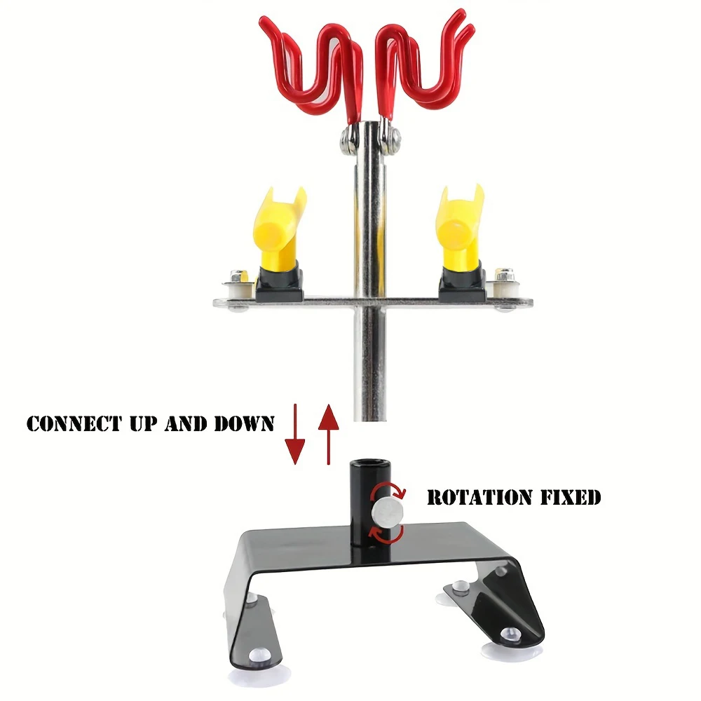 JOYSTAR New 2+2 Airbrush Holder clamp-on Table Mount Hobby Stand