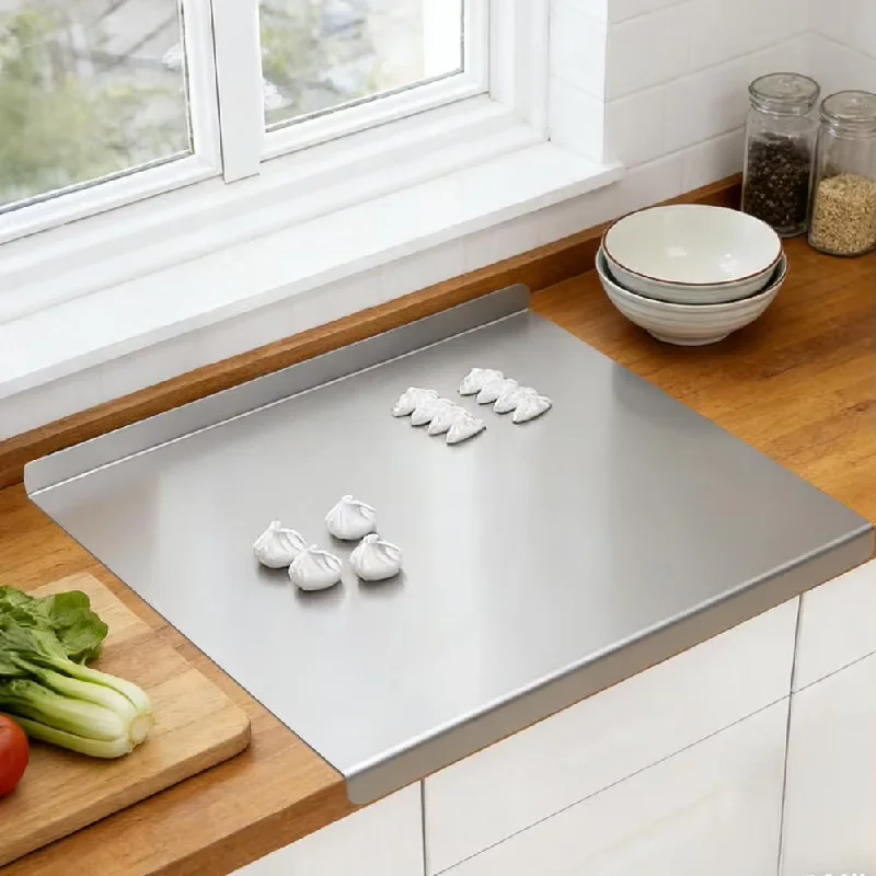 Non-Slip Stainless Steel Chopping Board Slip-Resistant Cutting Board with Anti-Slip Bottom for Meat, Bread, Vegetables, Fruits