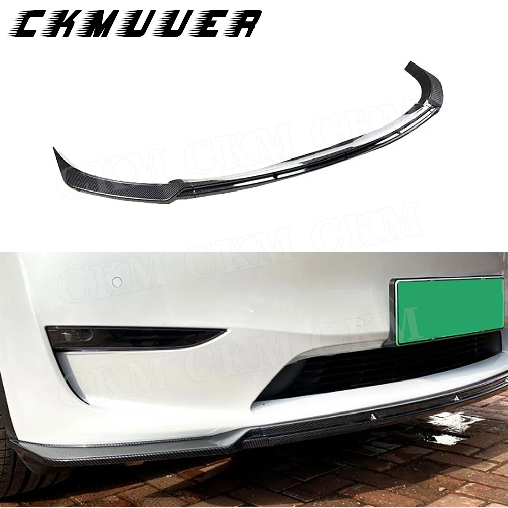 

CKMUUER ABS материал автомобильные комплекты кузова аксессуары передний бампер спойлер для губ подбородок для Tesla Model Y 2020 + M стиль
