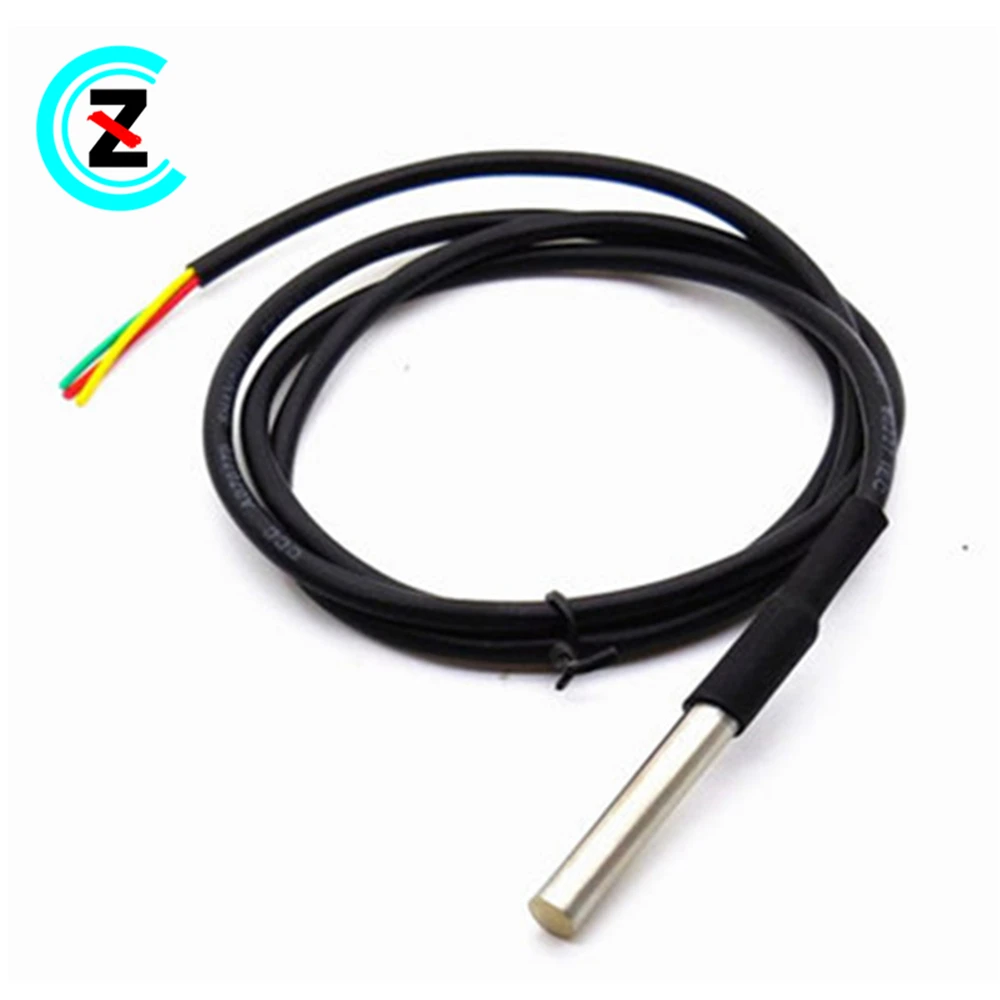 Stainless steel package waterproof DS18b20 Temperature probe Temperature sensor 18B20，100cm