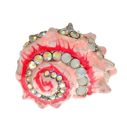 CINDY XIANG Rhinestone Conch Brooch