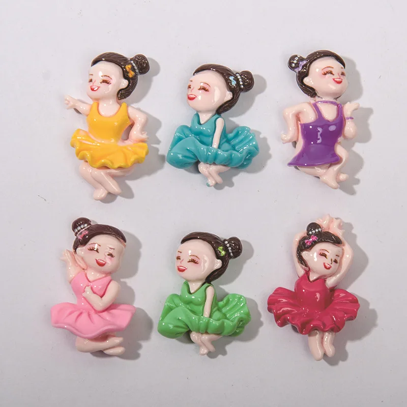 

100pcs Resin Cartoon Flatback Ballet Girl Cabochons For Hair Bow Centers DIY Scrapbooking Decor Accessories