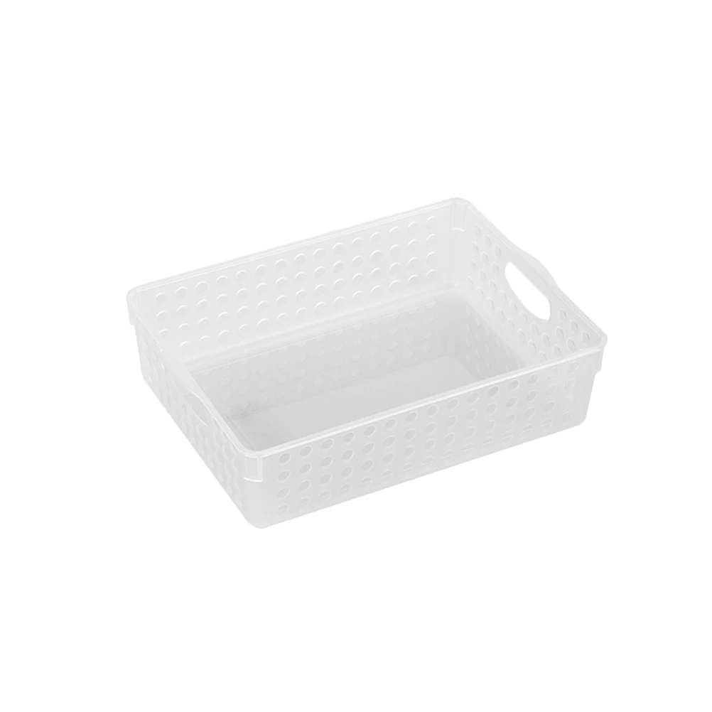 

Plastic Storage Baskets Hollow Organizer Box Desktop Document Basket For Office Home White Small Size Easy Carry Tidy