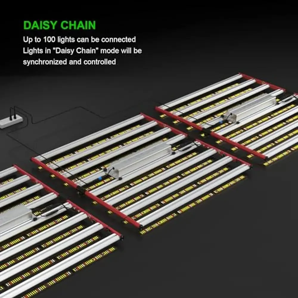 800W Dimmable LED Grow Lights Indoor Plants with Daisy Chain Function Full Spectrum Plant Growing Light Bar Style Foldable Ideal