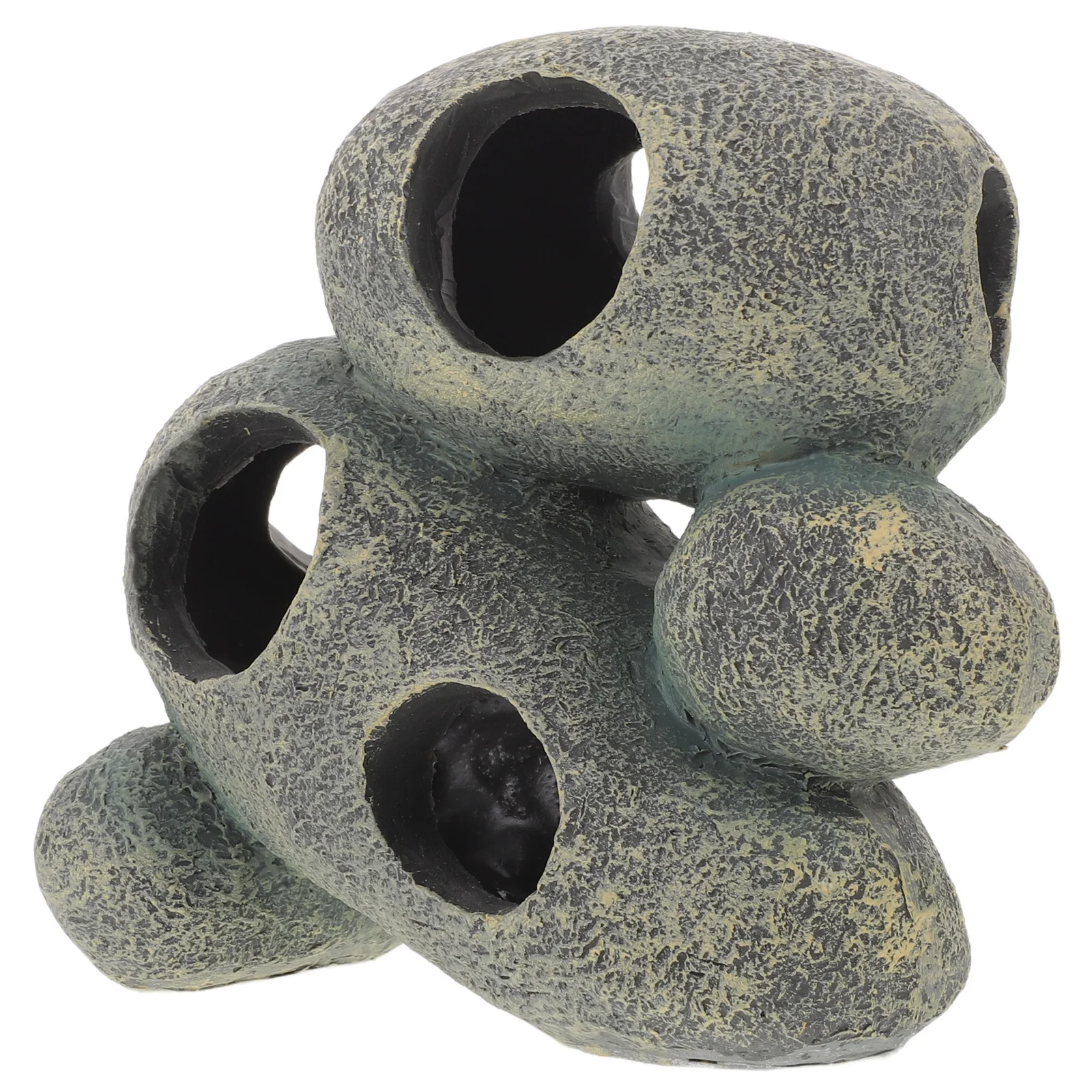 

Fish Tank Decor Cave: Grey Aquarium Hideaway Rock For Betta Cichlid Shrimp Breeding Faux Stone Shelter Small Aquariums