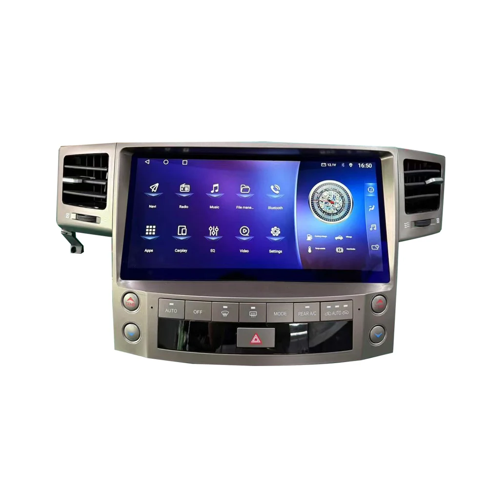 12.6 Inch Dashboard Car for Player Android Radio Touch Screen GPS Navigation CarPlay DSP for Lexus LX570 2008-2015