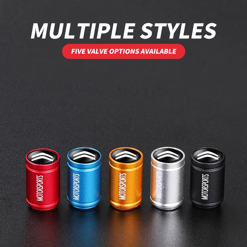 4PCS Metal Car Tire Valve Caps Decor Dust-proof Auto Sports Emblem For Citroen C1 C2 C3 C4 C5 C6 C8 C4L DS3 DS4 DS5 DS5LS DS6