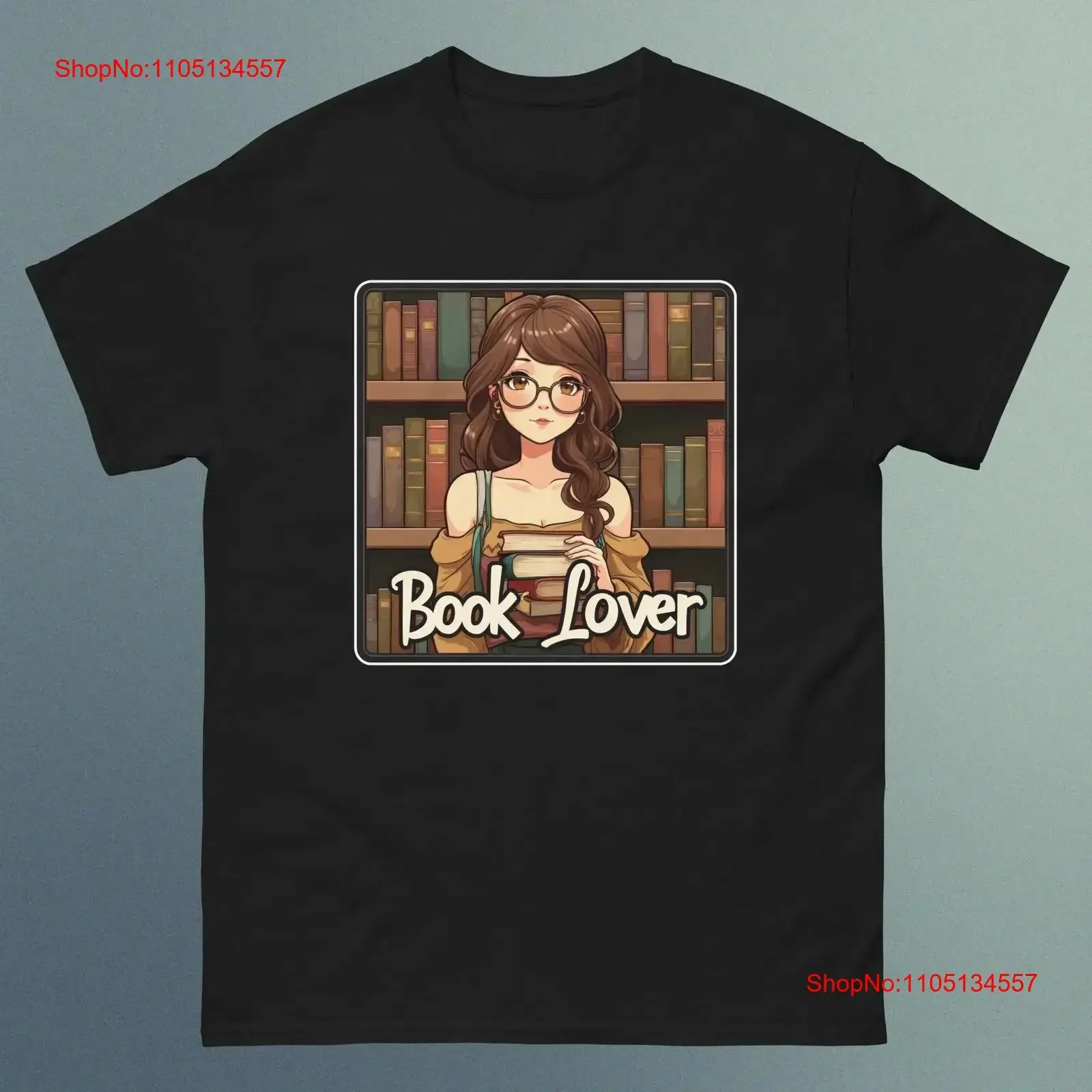 

Anime Librarian Lady Book Lover Design B T Shirt vintage Washed Breathable graphic homme Slightly Comfortable Unisex