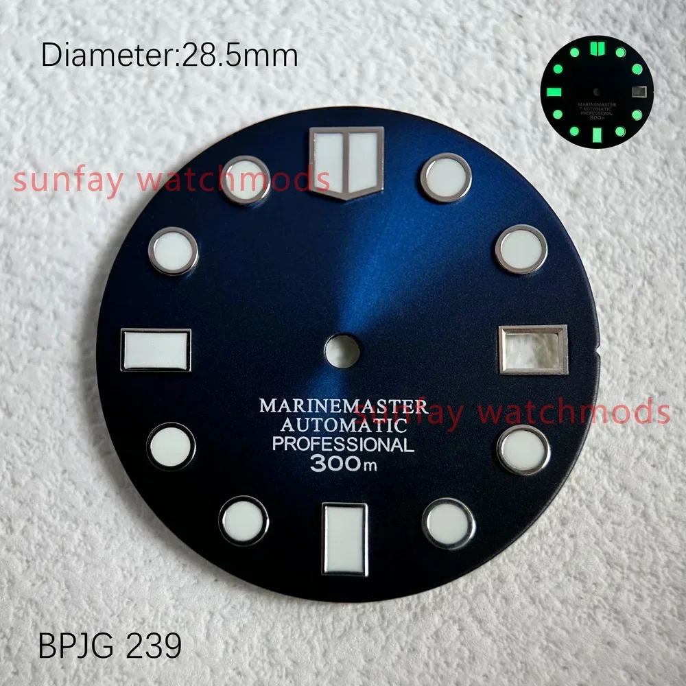 Diales de movimiento de tortuga NH35, accesorios de reloj personalizados, 28,5mm, S Mods