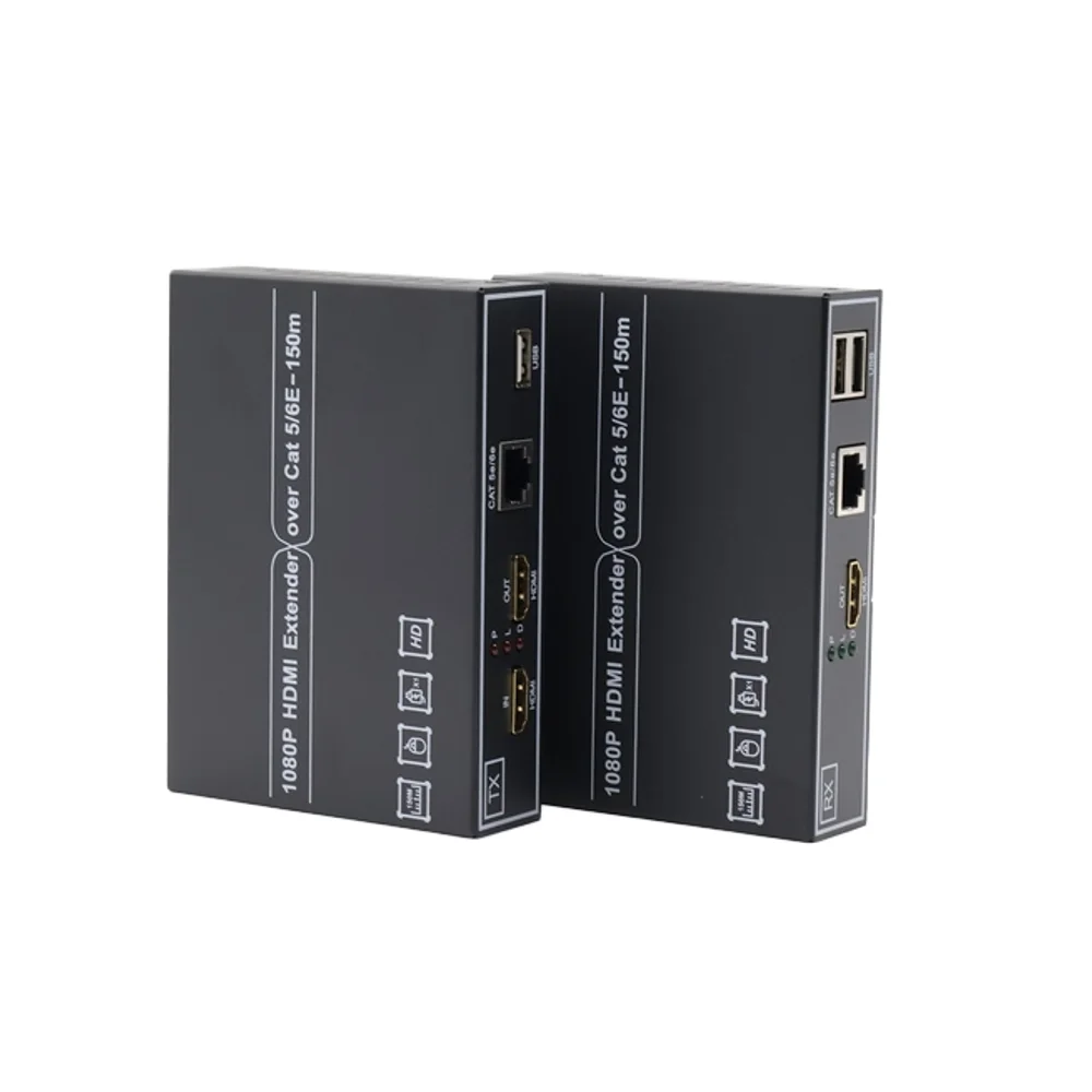 hit productHD 1080P 60HZ Video Audio Splitters & Converters MI KVM Transmitter Receiver 150M Network Ethernet Extender Metal 1CH