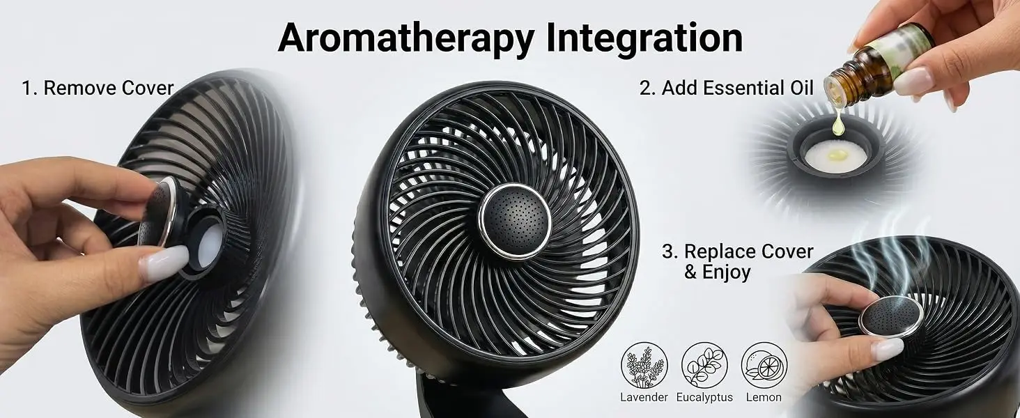 Rechargeable Desk Fan with 120° Oscillation and 90° Tilt — detail 5