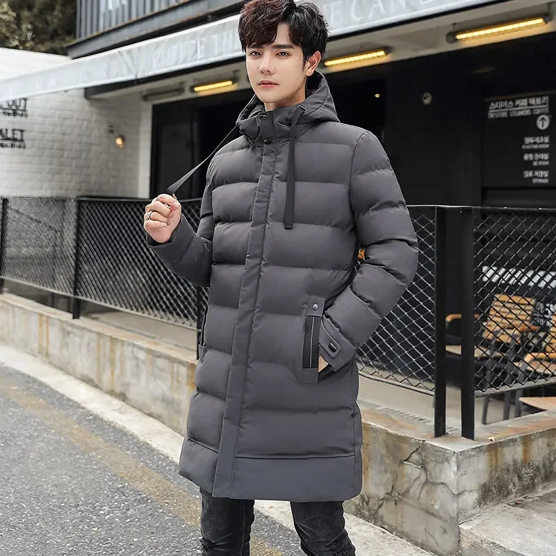 2024 Autumn Winter New Long Warm Thick Hood Parkas Jacket Coat Men Outwear Outfits Classic Windproof Pocket Parka Male ZL535