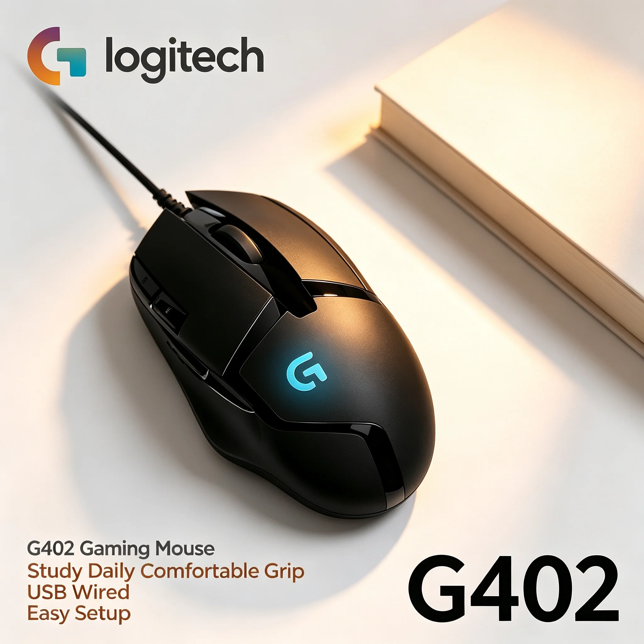 Logitech G402 Hyperion Fury Wired Mice 8 Buttons High Performance Gaming Mouse