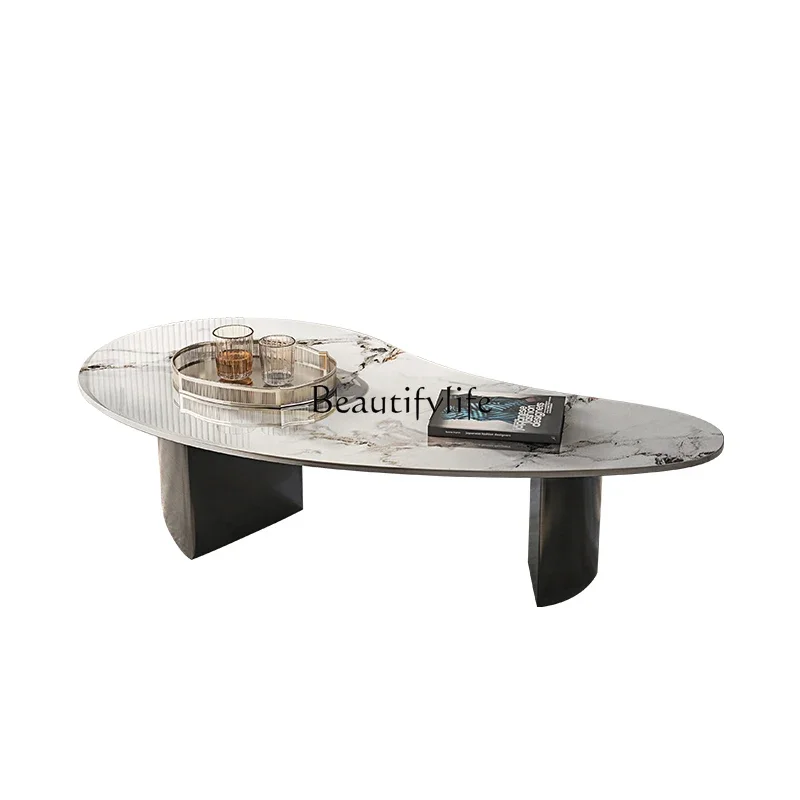 

pg46Special-shaped coffee table living room simple modern rock slab marble light luxury minimalist coffee table