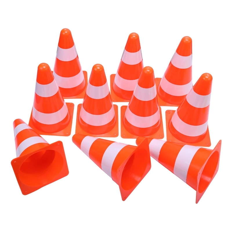 Reflective Traffic Cone High Visibility Road Traffic Cone Parking Stake Reflective Cone Barrier Cone No Parking 1Set=10Pcs