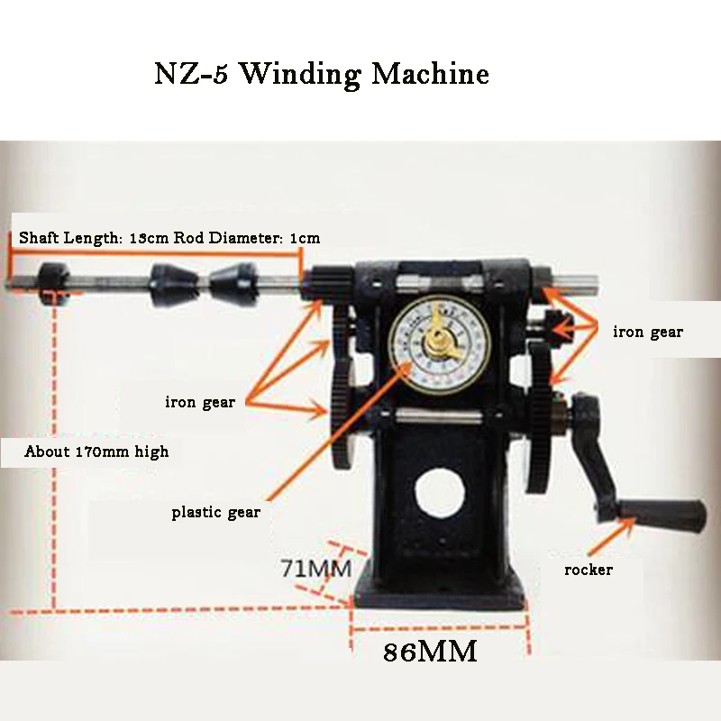 NZ-1 NZ-5 Manual Winding Machine dual-purpose Hand Coil counting winding machine Winder 0-9999 Count Range Winding various